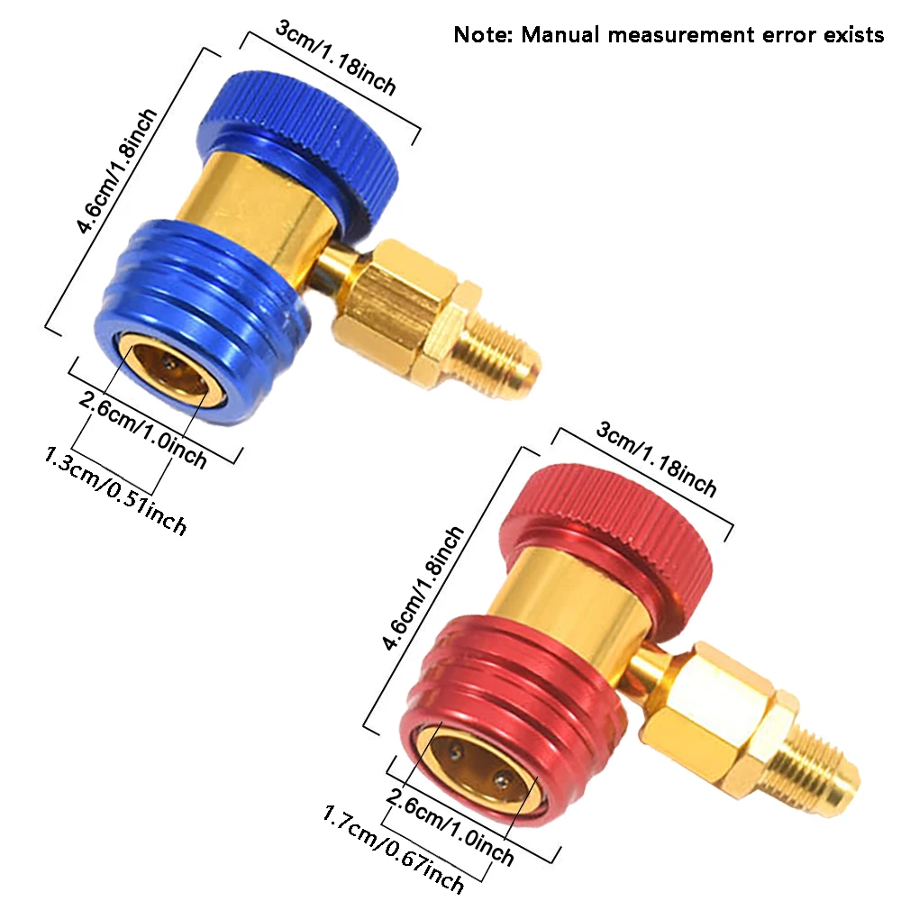 134a Quick Coupler R134a Auto Car Quick Coupler Connector Brass Adapters, Air Conditioner Mini System Vacuum Port Adapter Low & High Side AC Manifold Air Conditioning Vacuum Pumps - Foto 7
