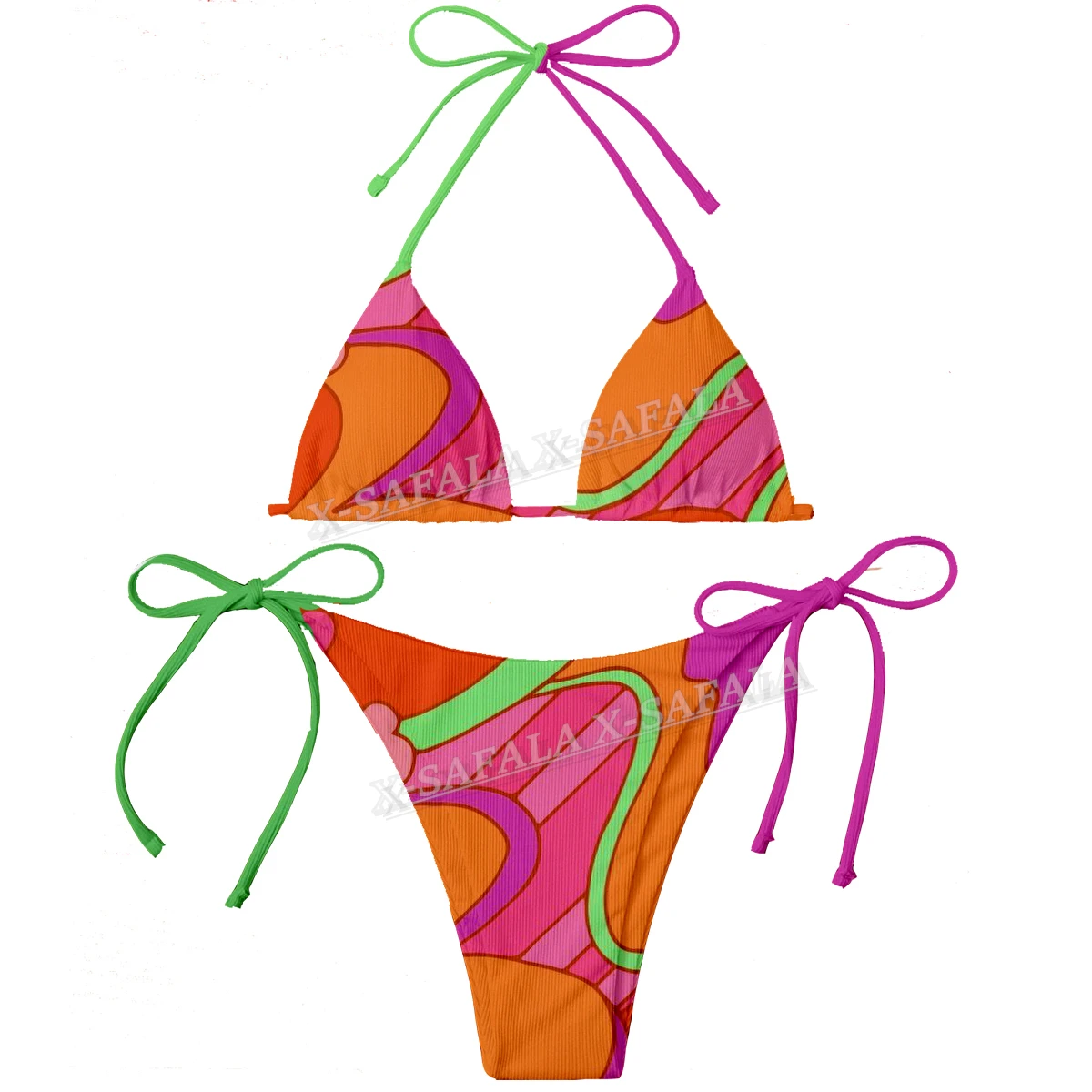 Hippie Psychedelic Colorful Trippy 3D Print Women Micro Bikini Set
