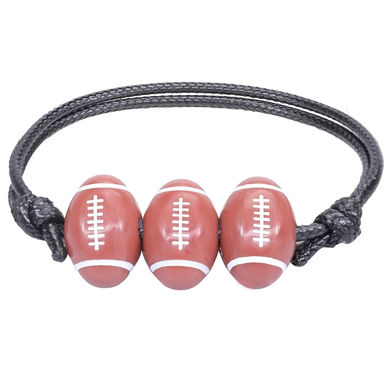 Frauen Mann Fußball Basketball Tennis Rugby Sport Perlen Hand Armbänder Acryl Männer Armreif Kpop Harz Schmuck verstellbar frei Schiff – Detail 9