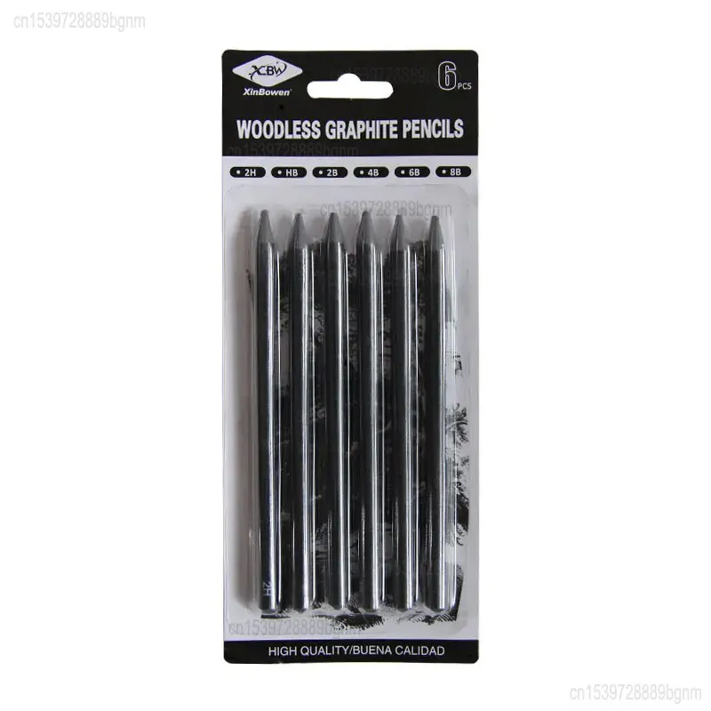 6Pcs/Set Professional Woodless Graphite Charcoal Pencils HB / 2H / 2B / 4B / 6B / 8B Soft Medium Hard For Art Sketching Drawing 4
