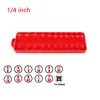 3Pcs Sae Socket Head Storag Organizere British System 1/4" 3/8" 1/2" Red Shelf Stand Socket Wrench Holders Easy To Find 4