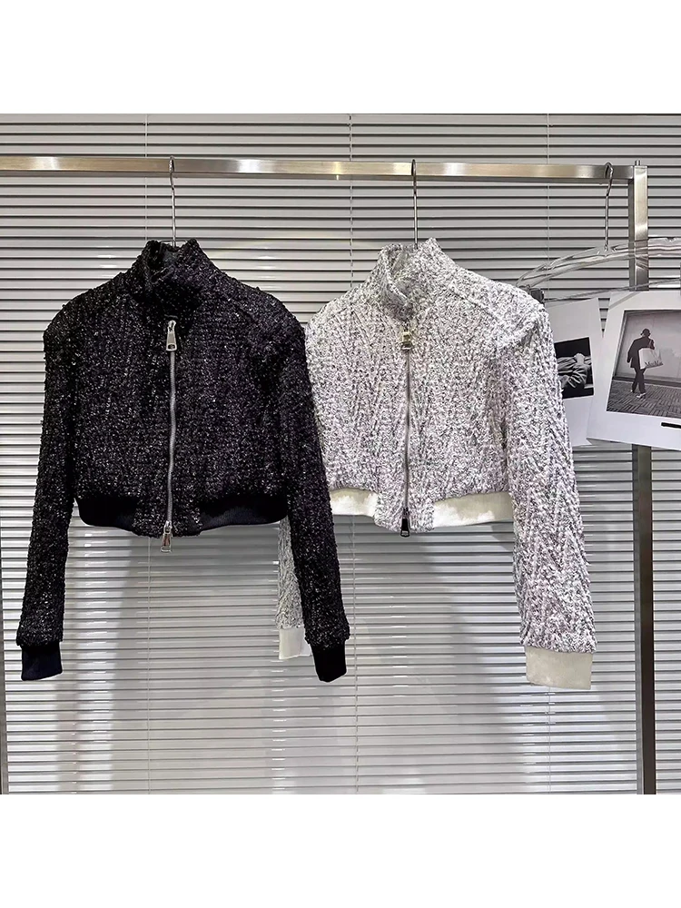 

HIGH STREET Newest 2024 Fall Winter Designer Fashion Women Sequin Tweed Jacket