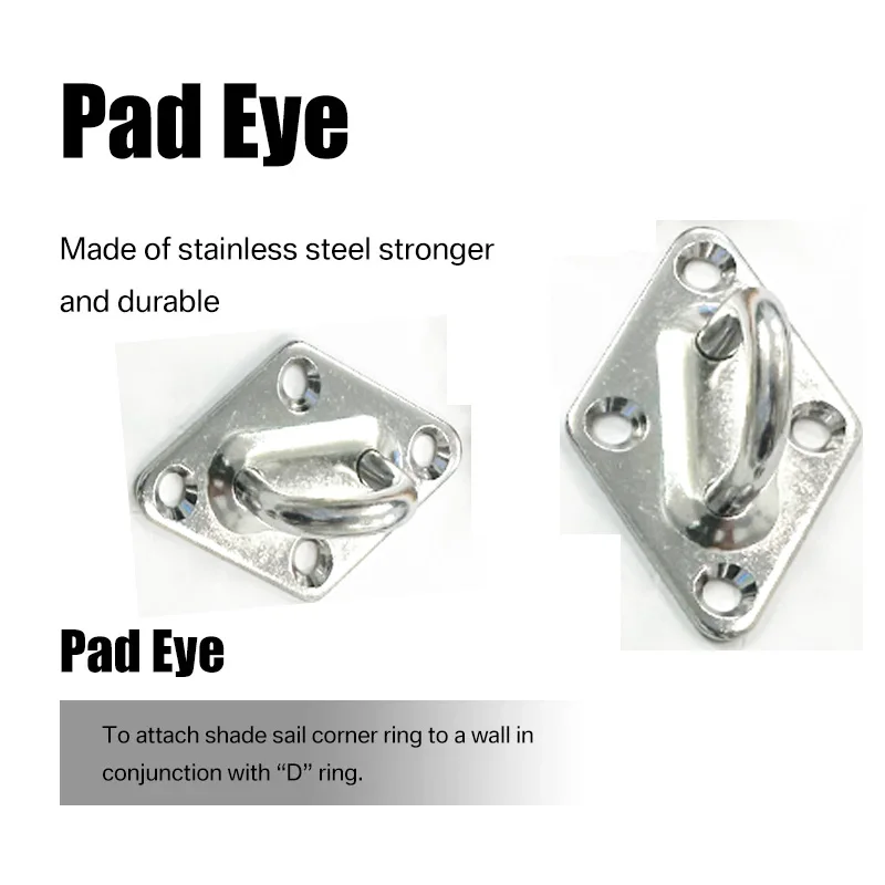 Shading sail accessories 4 304 stainless steel garden hardware kit rectangular