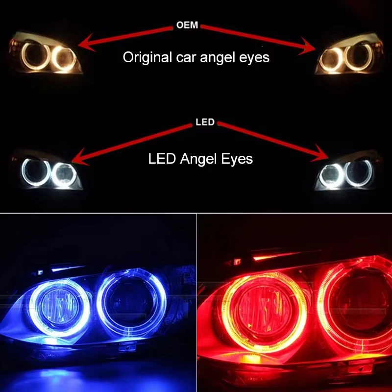 Car LED Angel Eyes Bulbs Light DRL Daytime Running Lamps for BMW E39 E53 E60 E61 E63 E64 E65 E66 E87 525i 530i Xi 545i M5 Series - 3