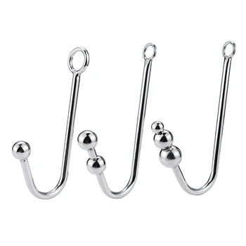 Anal Hook Metal Anal Plug With Ball Hole Butt Plug Dilator Prostate Massager Exotic Anal Plug Sex Toy For Man Male BDSM Game 6