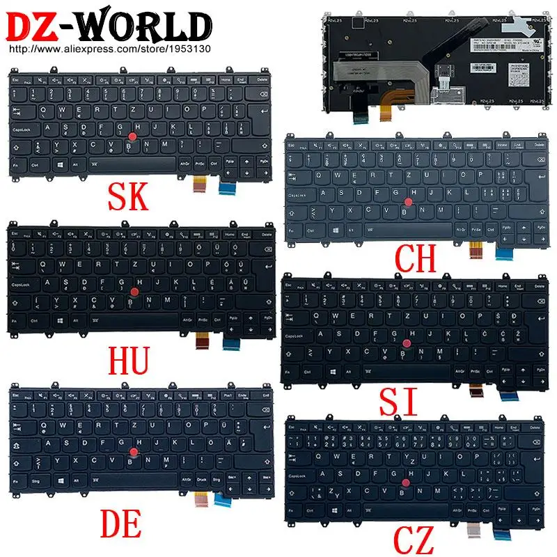

QWERTZ DE GR CZ CH SWS HU SI SK немецкая Чешская Венгерская словенская клавиатура с подсветкой для Lenovo Thinkpad Yoga 260 S1 3rd