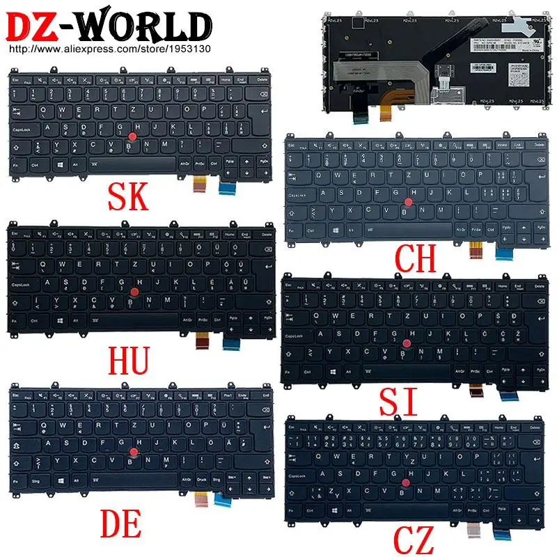 Qwertz de gr cz ch Sws hu si sk Alemão Checo Húngaro Esloveno Teclado Retroiluminado para Lenovo Thinkpad Yoga 260 s1 3
