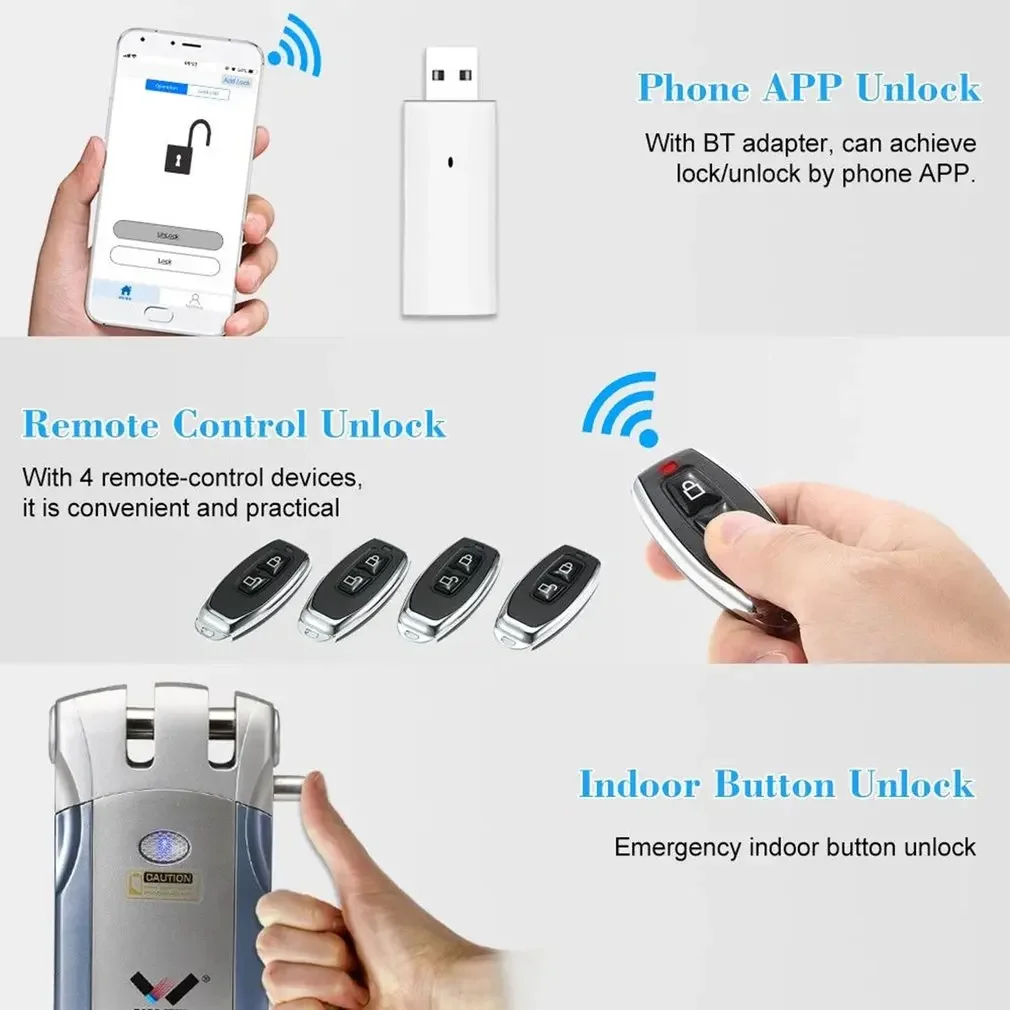 Remote control 2024 door lock