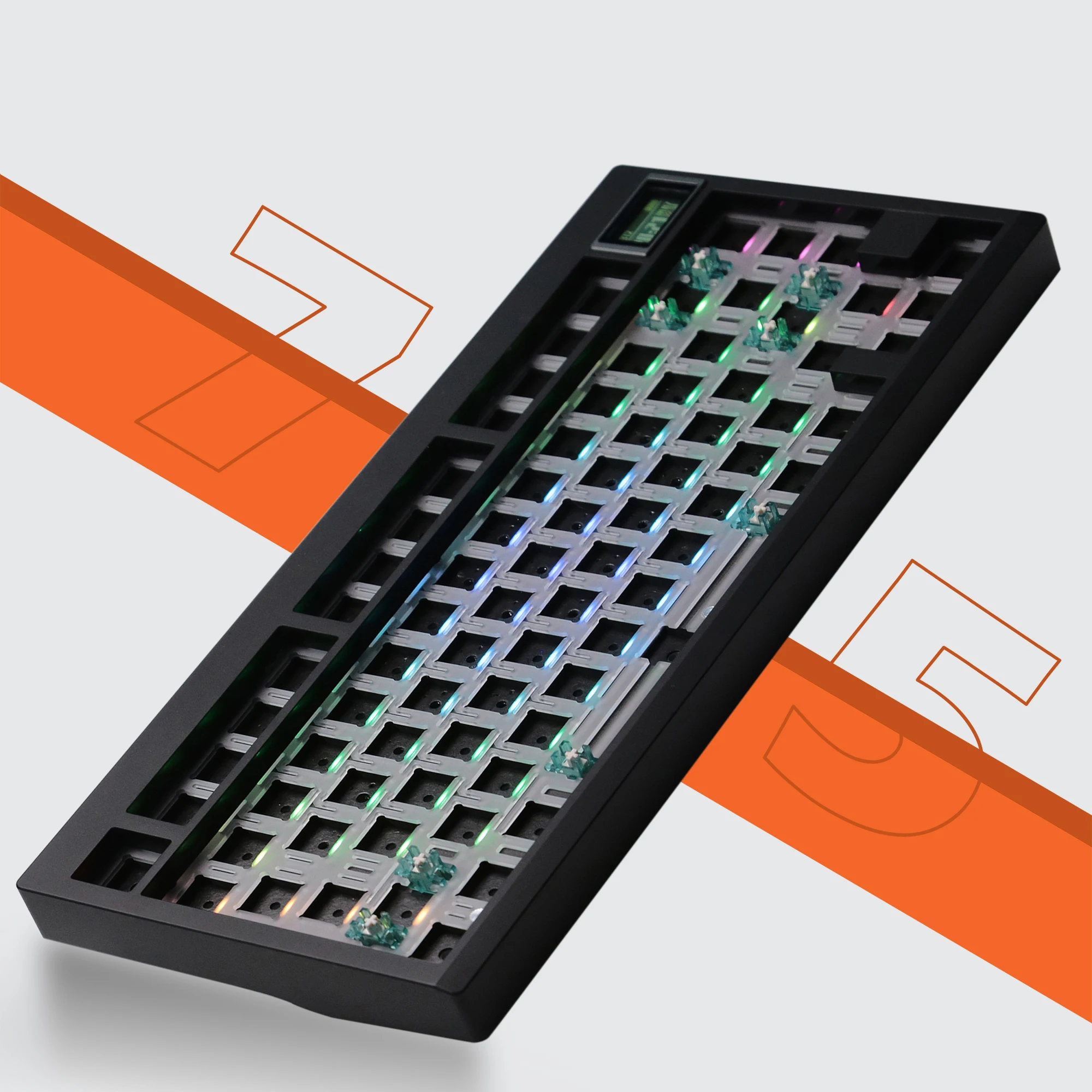 Kit de Teclado Mecânico Hot-swappable Bluetooth 5.0 2.4g Wireless Rgb Backlit Suporte Montado na Junta Via Personalizado Gmk81 - Imagem 6