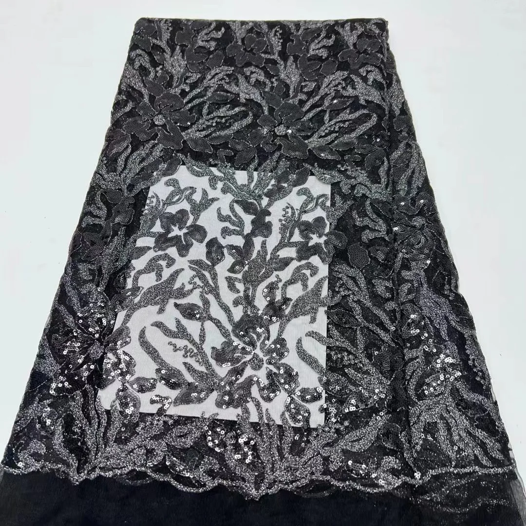 

2023 High Quality Applique French Nigerian Colour Net African Tulle Mesh Lace Fabric For Dress Wedding Party 5Yards/Lot