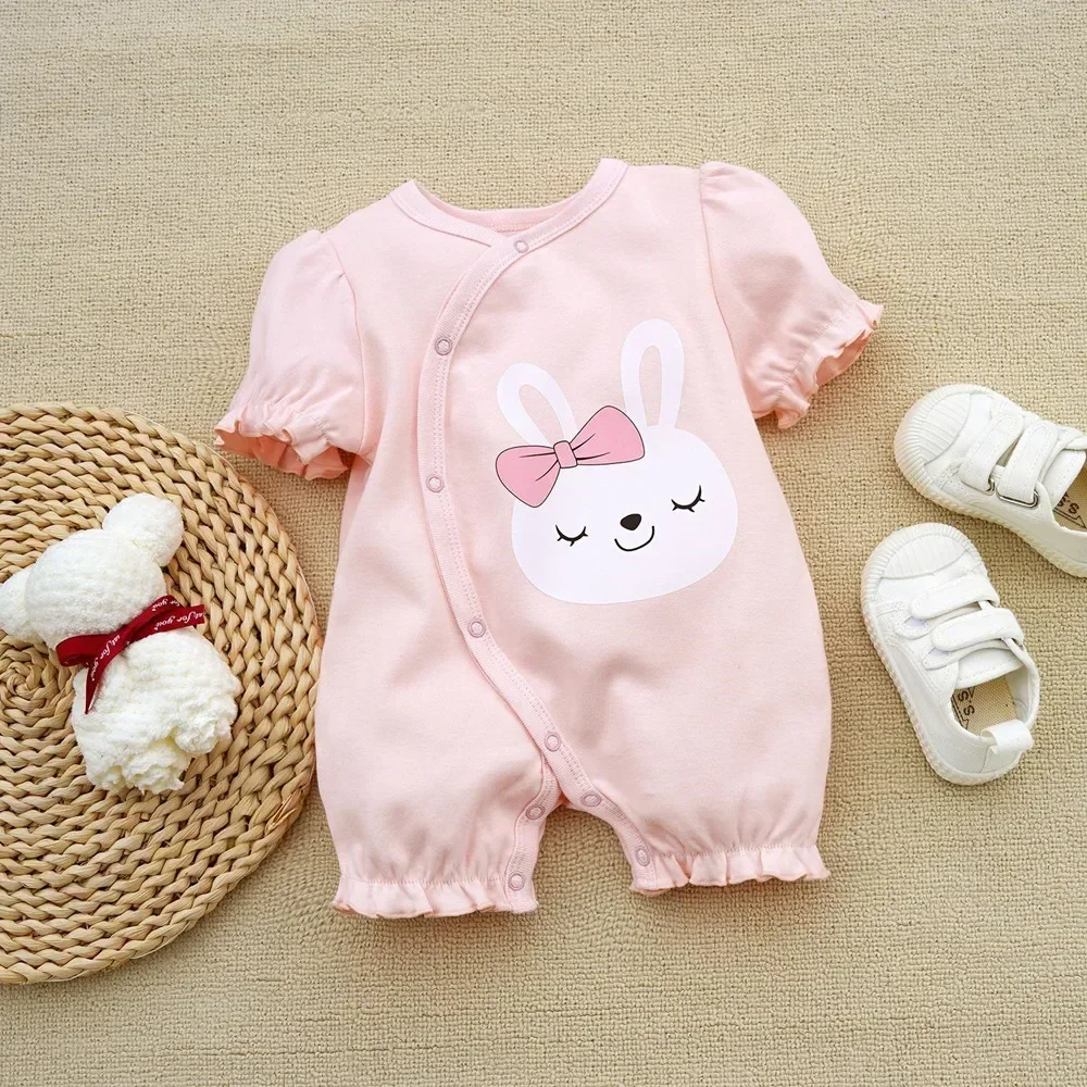 Baby Rompers Baby Jumpsuit Cotton Jumpsuit Baby Clothing Cotton Onesies Summer Baby girl clothes cute rabbit short sleeve cotton romper newborn Onesies For babies little girls clothing overalls