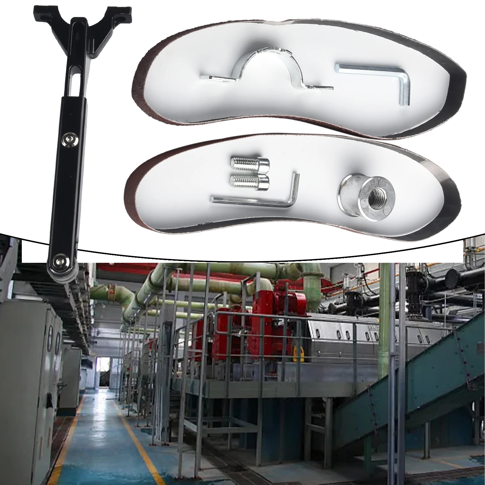 

Belt Grinder Conversion for Angle Grinder Sand Belt Size 2*52 cm Built in Elastic Spring Grooved Driving Wheel