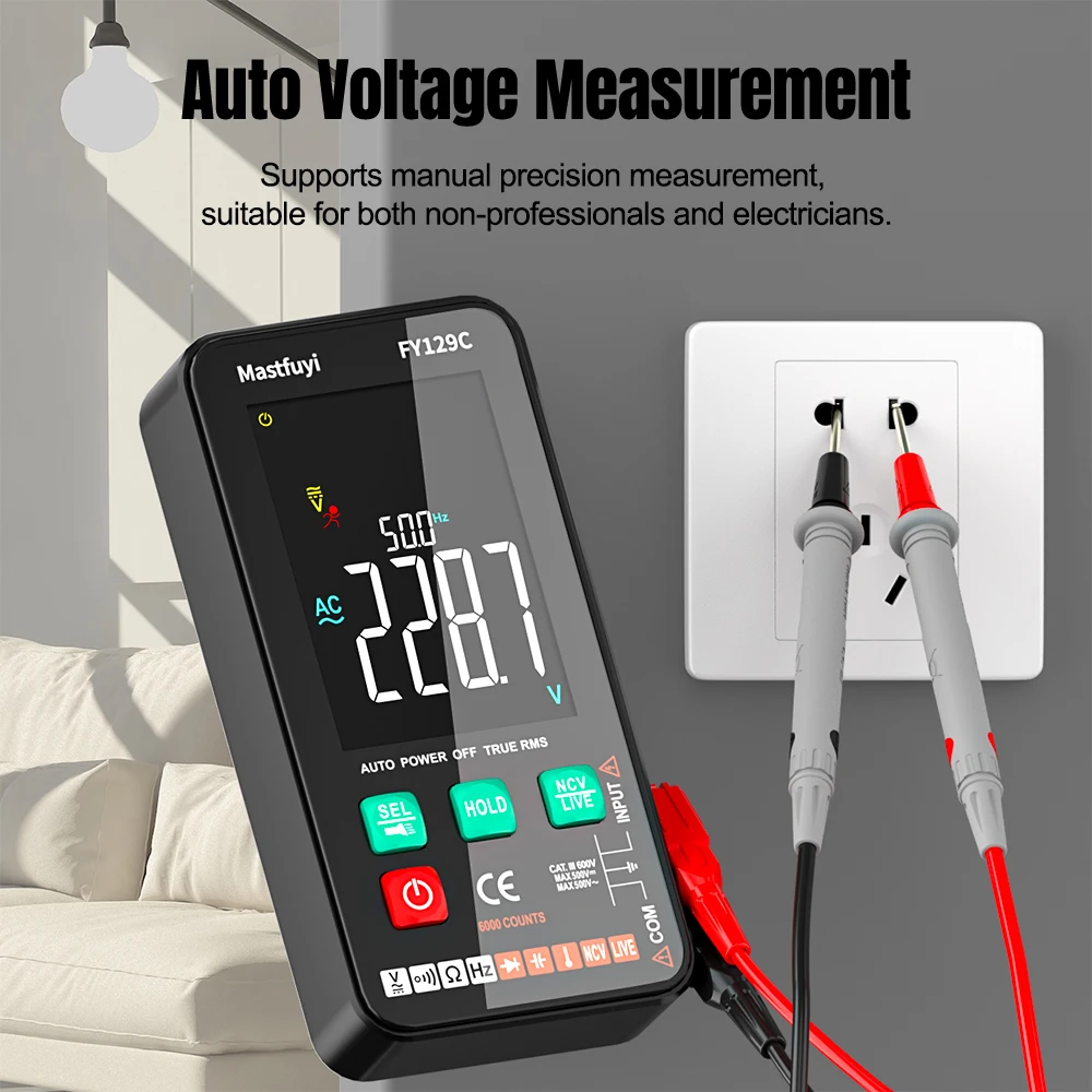 Digital Multimeter Tester Voltage Meter Tester Smart Digital with Bracket LCD Color Screen AC/DC Testing digital multimeter multimeter tester voltage meter tester