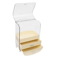 Makeup Organizer, Durable PET Material, 2 Drawers, Clear Design with Dustproof Cover for Cosmetics 2
