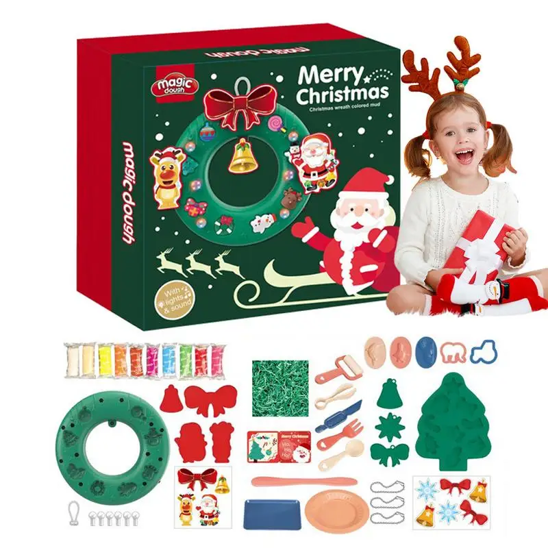 

Christmas Clay Crafts Kits Stretchable DIY Clay Toy For Christmas Wreath Learning Education Toys For Craft Classes Holiday Gifts