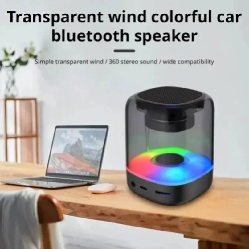 Portable Bluetooth 5.0 Speakers RGB Light HD Sound Mini Desktop Wireless Speaker Soundbar Loudspeaker For Home Party Outdoor