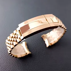 Luxury 41mm Silvery/Black Men's Steel Watch Case with Sapphire Glass and 20mm Strap for 41mm (Rose Adjustable)