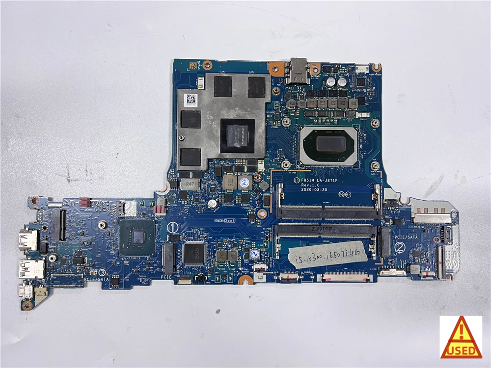 

USED Laptop Motherboard LA-J871P FOR ACER AN515-55 with CPU i5-10300H GTX 1650TI 4GB 100% Working Test Passed