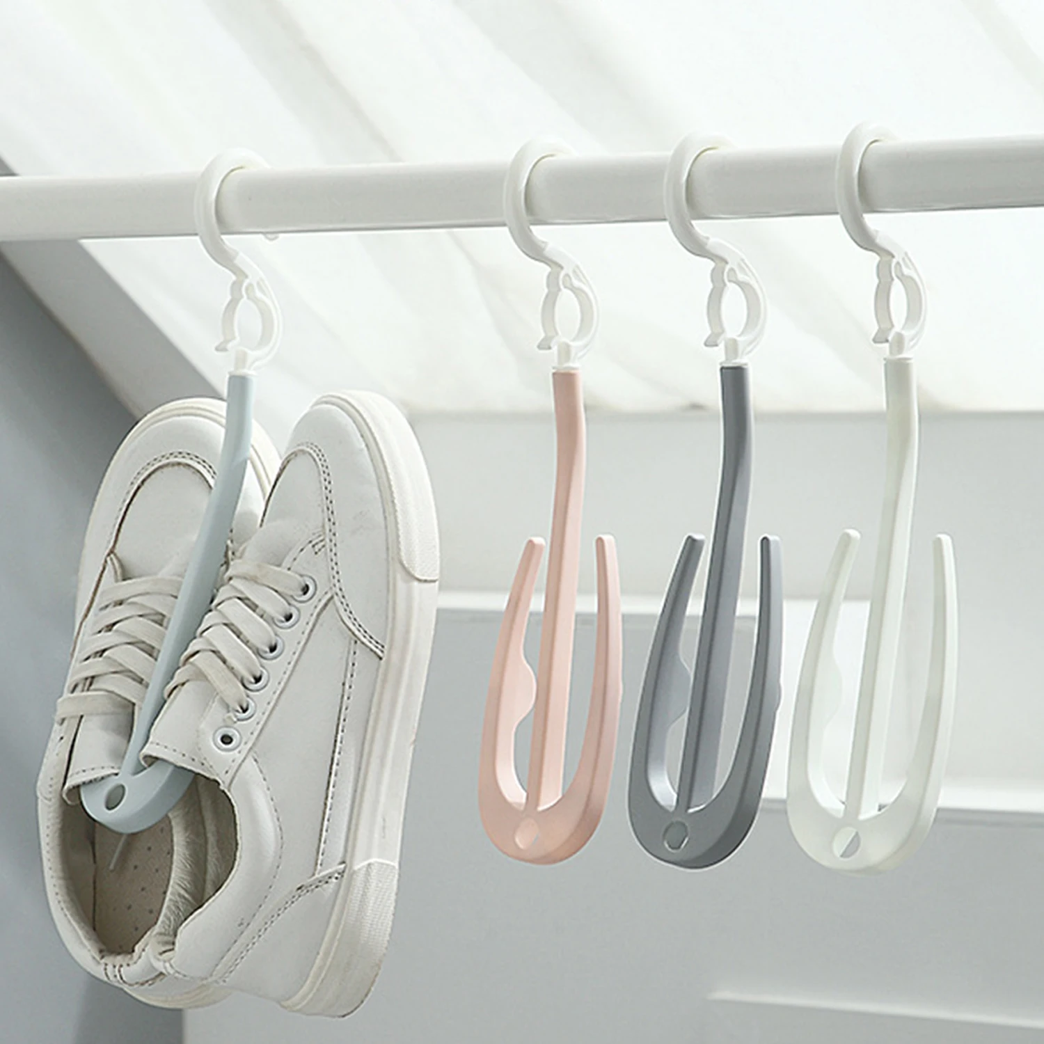 Multifunction-Shoe-Rack-Double-Hook-Drying-Shoes-Hanger-Portable ...