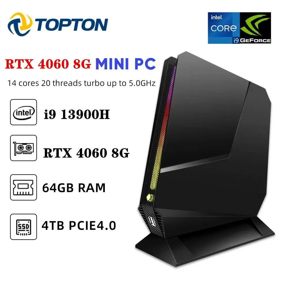 Topton Gaming Mini Computer Intel i9 13900H 12900H i7 13800H