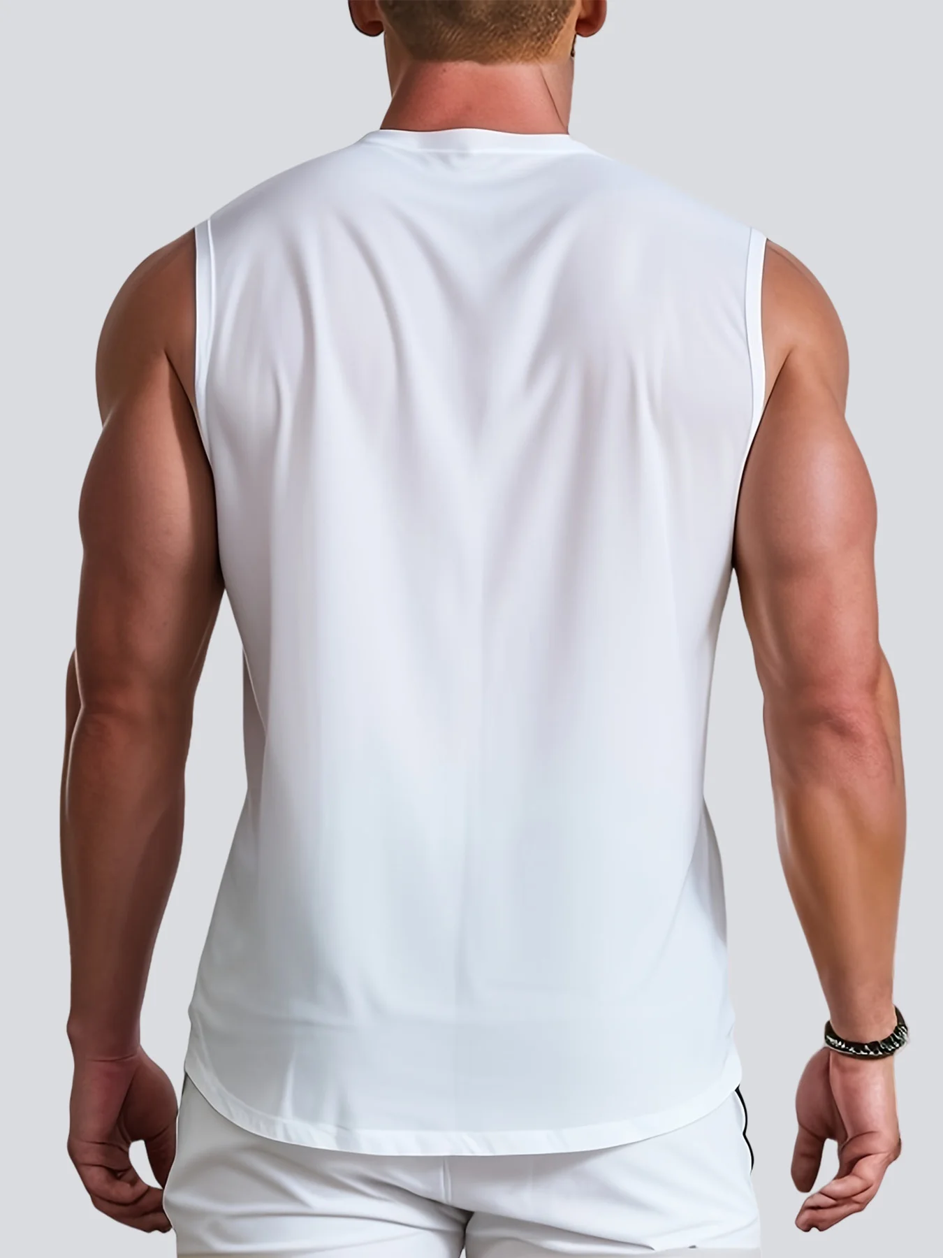 Men's Fitness Vest V-neck Sleeveless Training T-shirt Outdoor Running Casual Sports Vest men sport tees