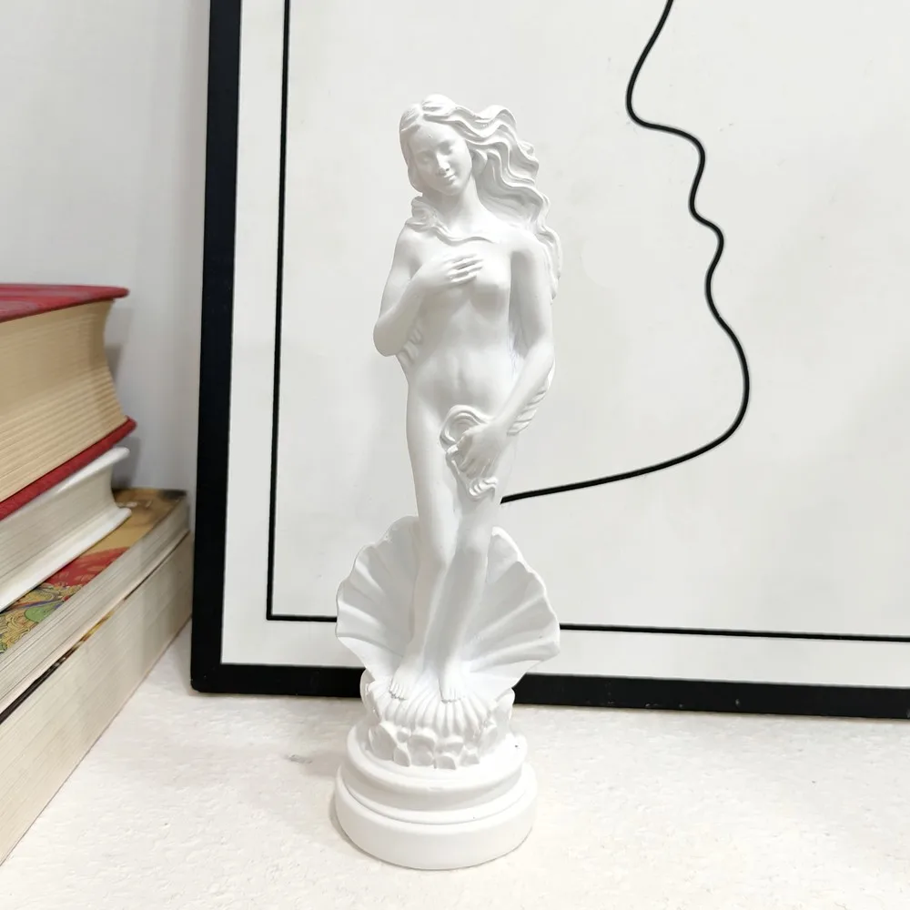 Aphrodite Statue 18cm Resin White Greek Sculpture The Birth of Venus Figurines Bookshelf Desktop Decor Classical Renaissance