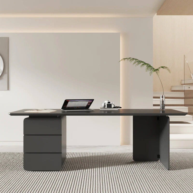 Desk, light luxury, modern living room, large long writing desk, home double student table, Italian minimalist reception