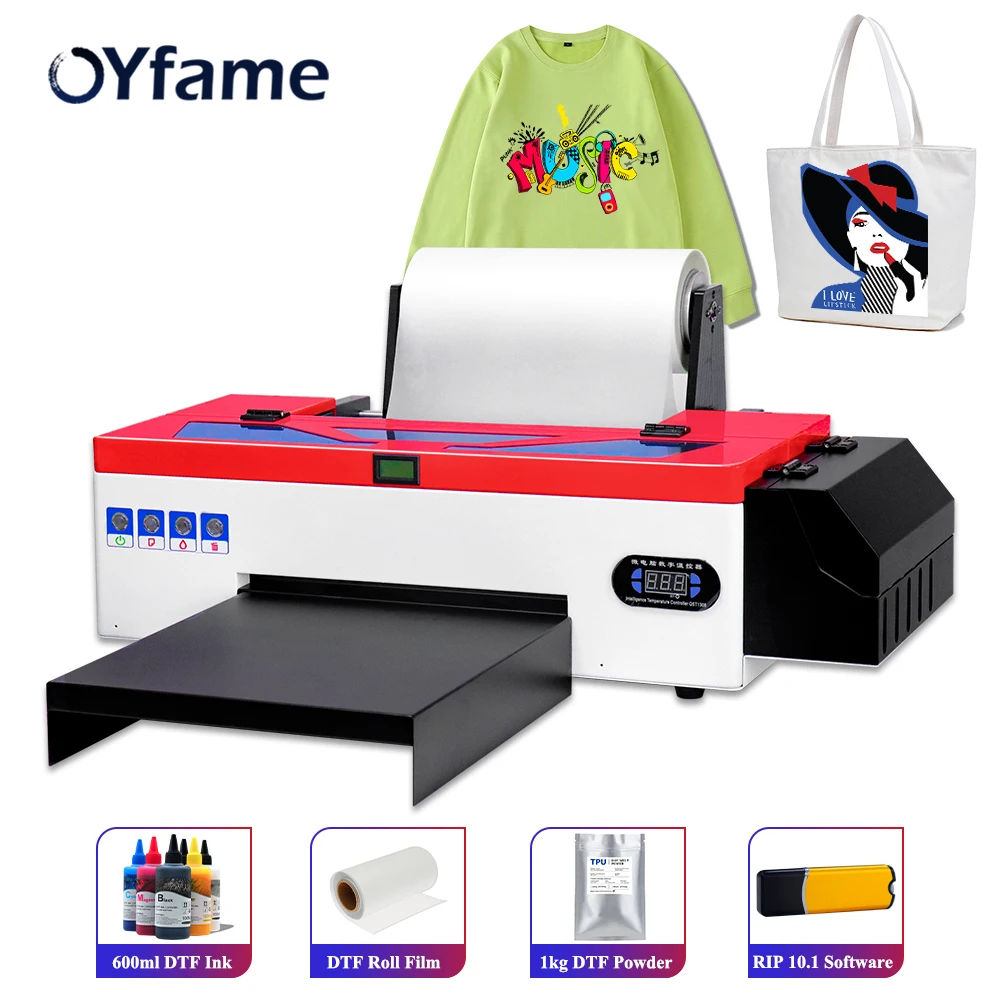 OYfame DTF Printer A3 L1800 DTF Transfer Printer Machine Directly To Film  Printer T-Shirts Printer Machine for Fabrics Textile