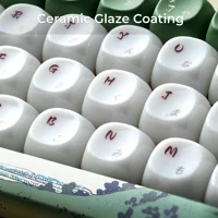 XVX Ceramic Glaze Coating Keycaps PBT MOA Profile 5 Side Dye Sublimation White and Green Key Cap 129 Keys - Image 5