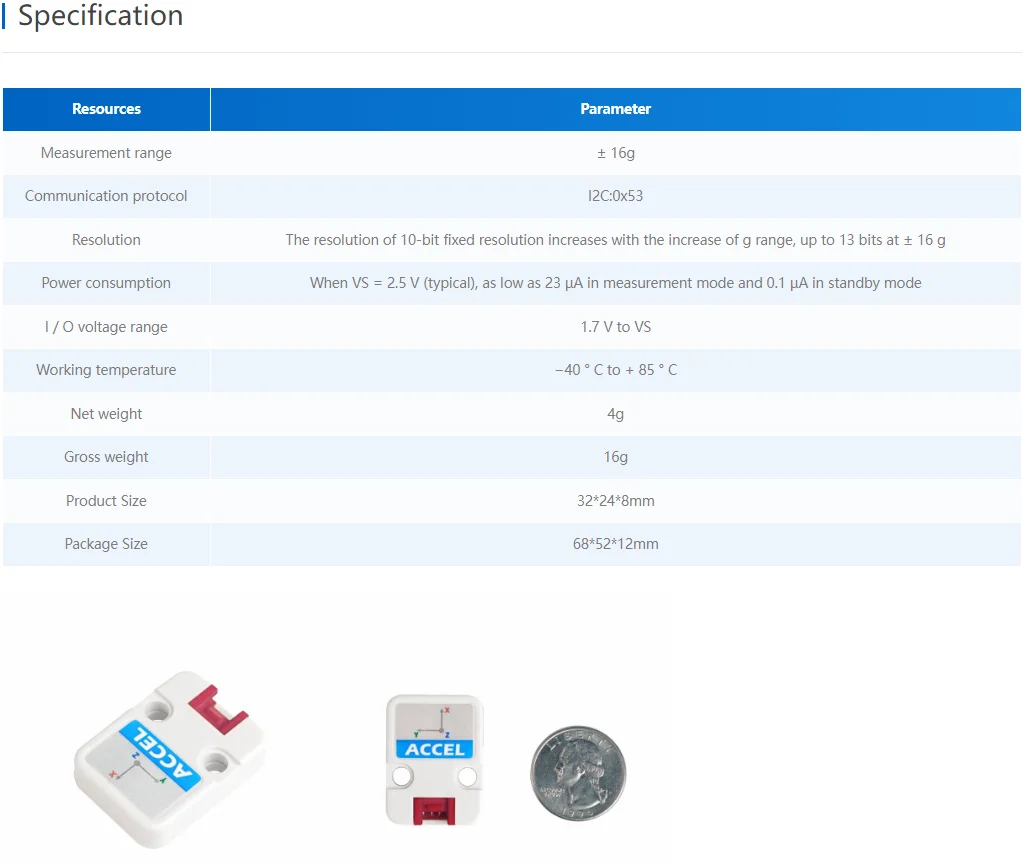 Official 3-Axis Digital Accelerometer Unit (ADXL345)