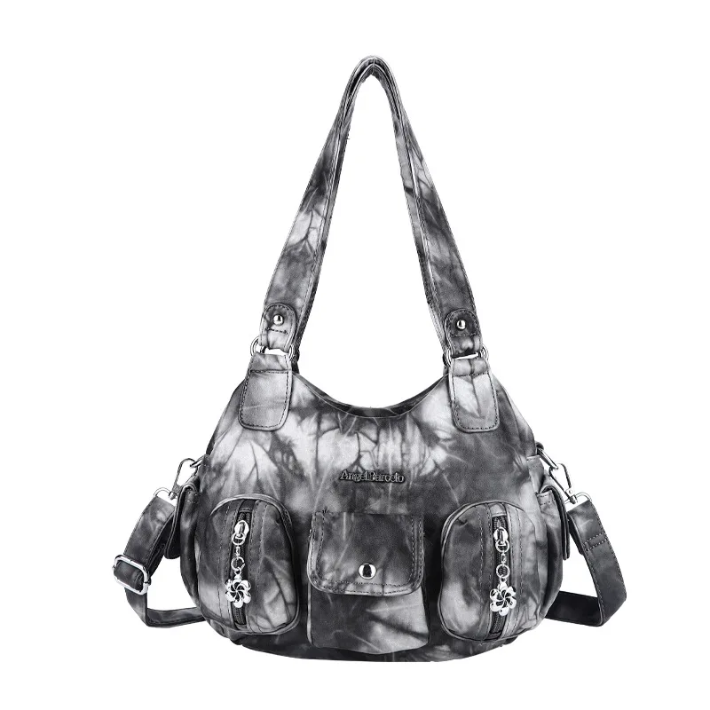 

Angelkiss Women Bags Fashion PU Leather Messenger Bag Flap Bag Top-handle Handbag Female Dyeing Satchel Ladies Shoulder Bags