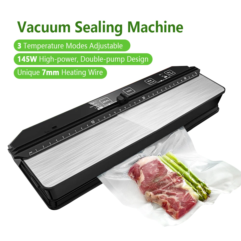 Automatic Vacuum Sealer Machine LED Touch Panel 125W Hands Free Pressing Household Vacuum Food Sealing packaging Machine