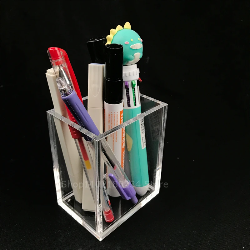 5mm Thick Transparent Acrylic Pencil Pen Holder For Home School and Office