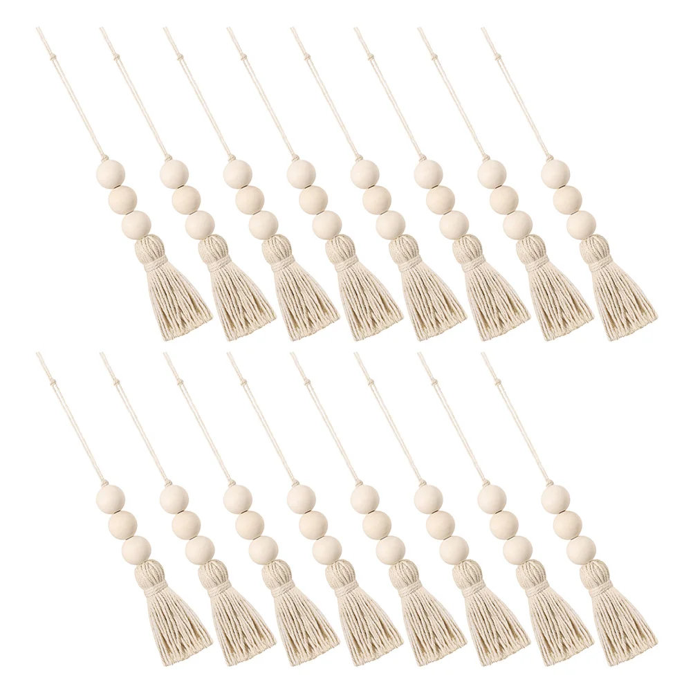 

16 Pcs Beads Hanging Cotton Rope Decoration Wall Pendant Ornament Adornment for Beaded