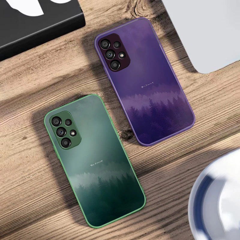 Misty Forest Black Tempered Glass Phone Case
