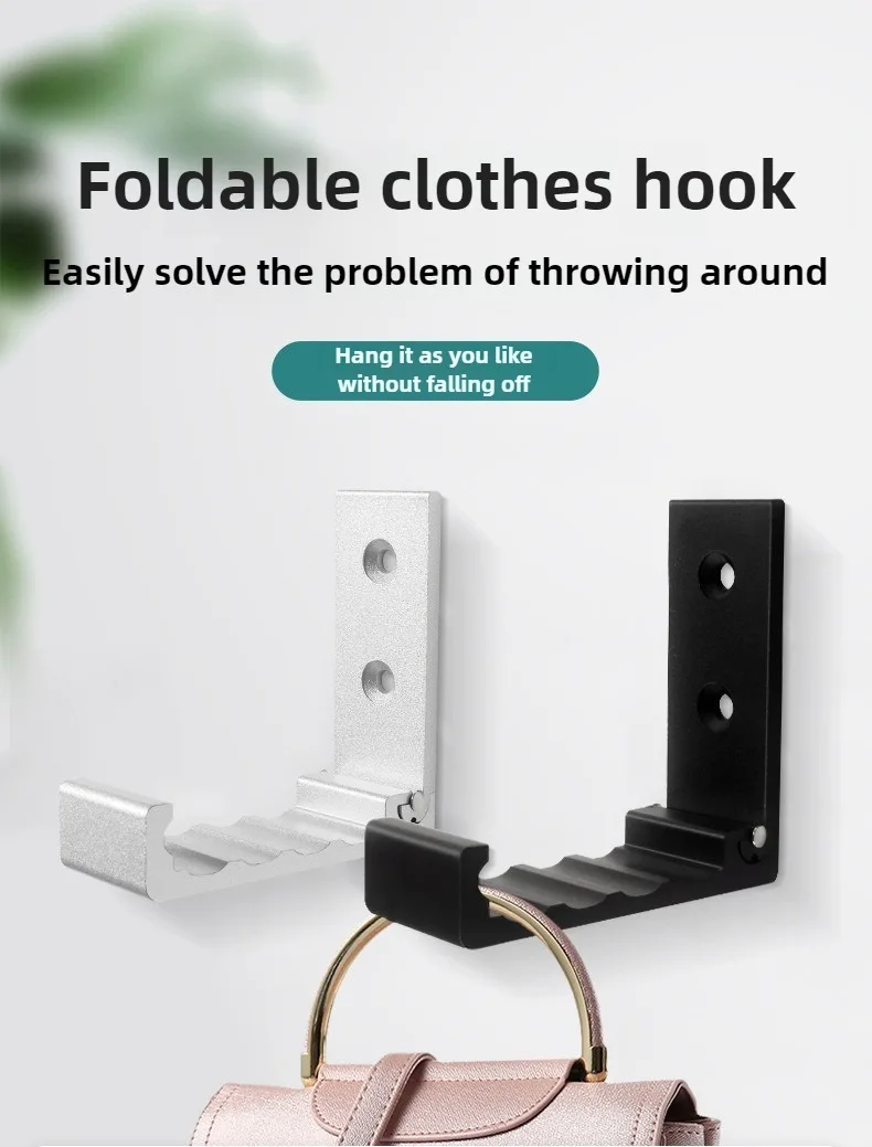 1–10 Stück Aluminium-Kleiderhaken, robust, zur Wandmontage, Kleiderständer, rostfrei, unsichtbarer Kleiderschrank-Handtuchhalter, Haken mit Schrauben – Detail 1