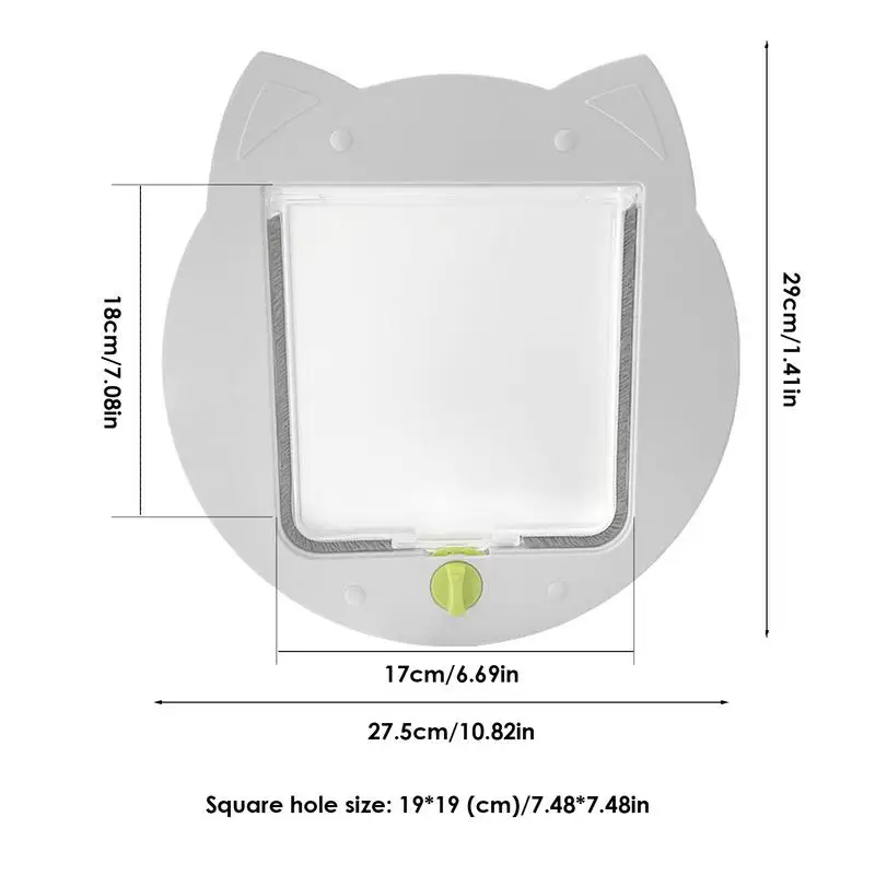 Cat Door Interior Door 4 Way Locking Dog Weatherproof Cat Window Interior With Shaped For Exercise