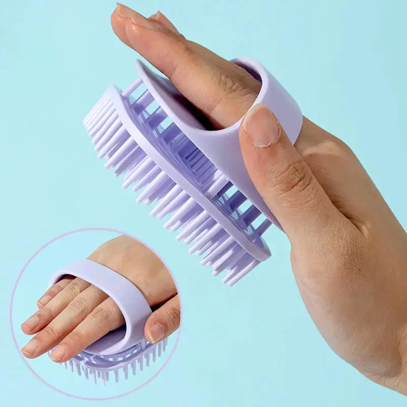 Silicone Household Hair Brush Scalp Cleaning Massage Brushes Dry And Wet Dual-use Handheld Hair Brush