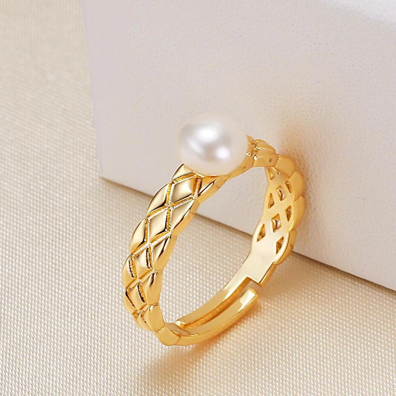 MULICHEN 6-7mm Freshwater Pearl Women's Ring Simple Hand Jewelry Creative Accessories Gift Free Shipping Wholesale