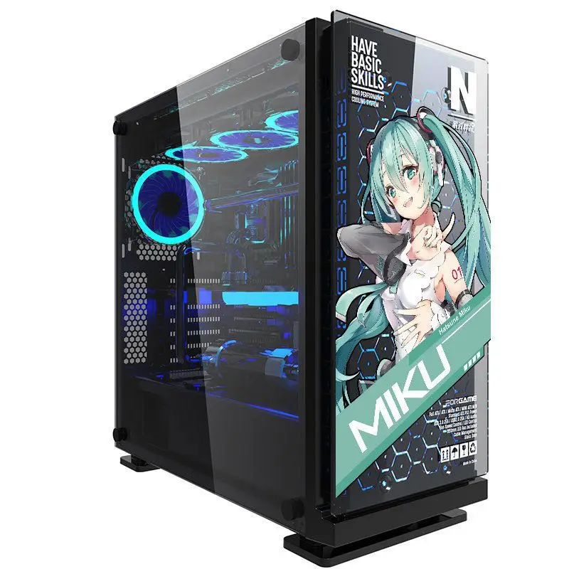 Anime matricák számára PC esetben Gúnyrajz dekor decals számára Számítógépes Csipa  ATX mid esetben decorativa matrica DIY