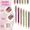 6pcs Bling Diamond Metal Pens For Home School Office, Gift Pens Glitter Ballpoint Pens With Retractable Writing Black Ink Medium 4