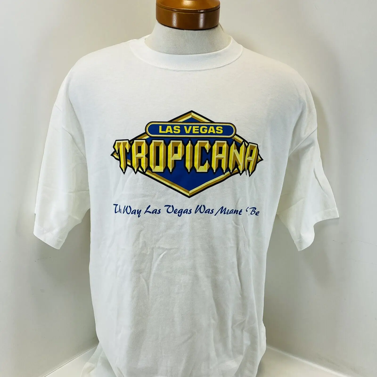 Las Vegas Tropicana 2003 T-Shirt Uomo Xl Incudine Tag Bianco Usa Resort 00S Y2K