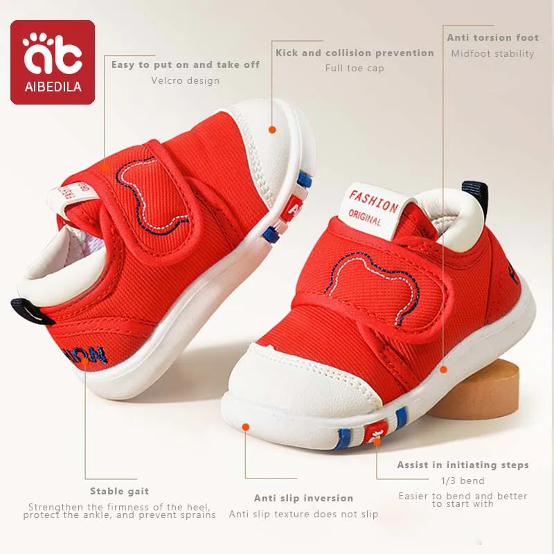 AIBEDILA Fashion Baby Shoes Child Sports Shoes Soft Flats Baby Toddler First Walkers Kids Sneakers 1-3 Year Casual Infant Shoes 3