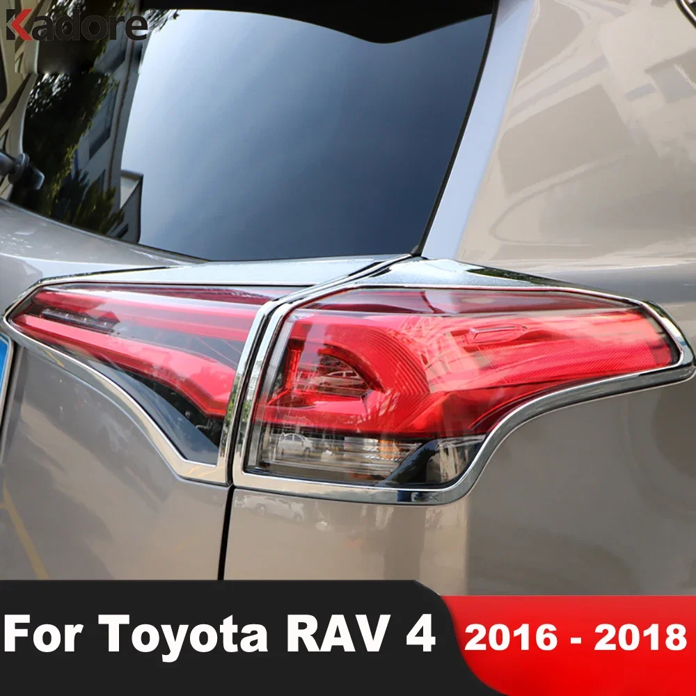 

Задняя крышка фонаря, обшивка для Toyota RAV4 RAV 4 2016 2017 2018, хромированная рамка для заднего фонаря автомобиля, ободок, аксессуары