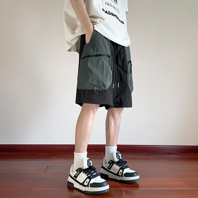 Fashionable Casual Shorts with Cool Ice Feeling and Wrinkle Resistance for Men's Summer 2024