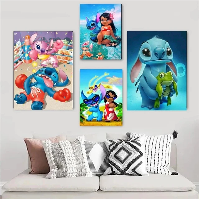 Disney 5PCS Canvas Painting Set Lilo & Stitch Cartoon Poster Room  Decoration Gift Printing Clear Wall Art Collection Modern Art - AliExpress