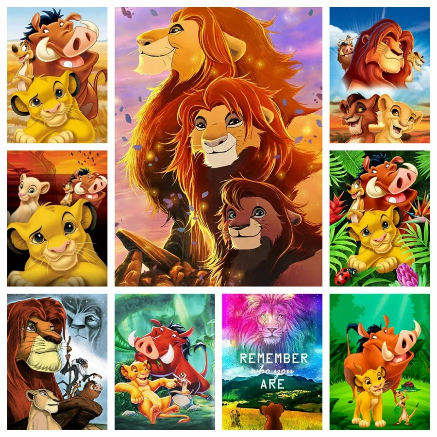 5d Diy Diamond Art Painting Kits Iconic Brand The Lion King AnimalNew Embroidery Cartoon Cross Stitch Mosaic Kids Gift Home Decor