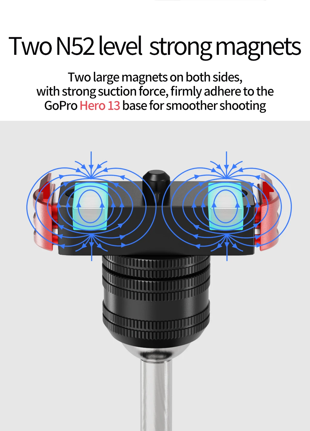 54 mm starke Aufkleberbasis, Schnellverschluss-Halterung 360 ° Rotation Dual Ballhead Halterung Basis Action Kamera Halter für DJI Insta360 G03 – Detail 7