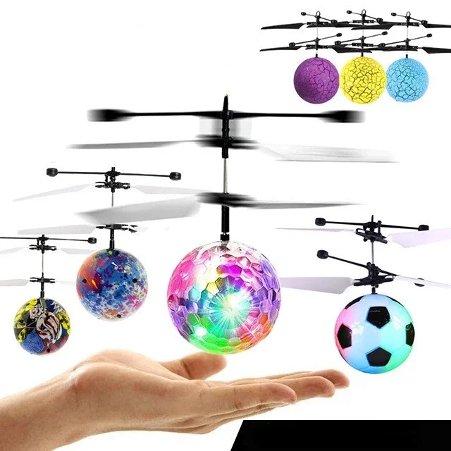 

Rechargeable luminous flying ball crystal induction aircraft suspension gesture remote control aircraft children's toys