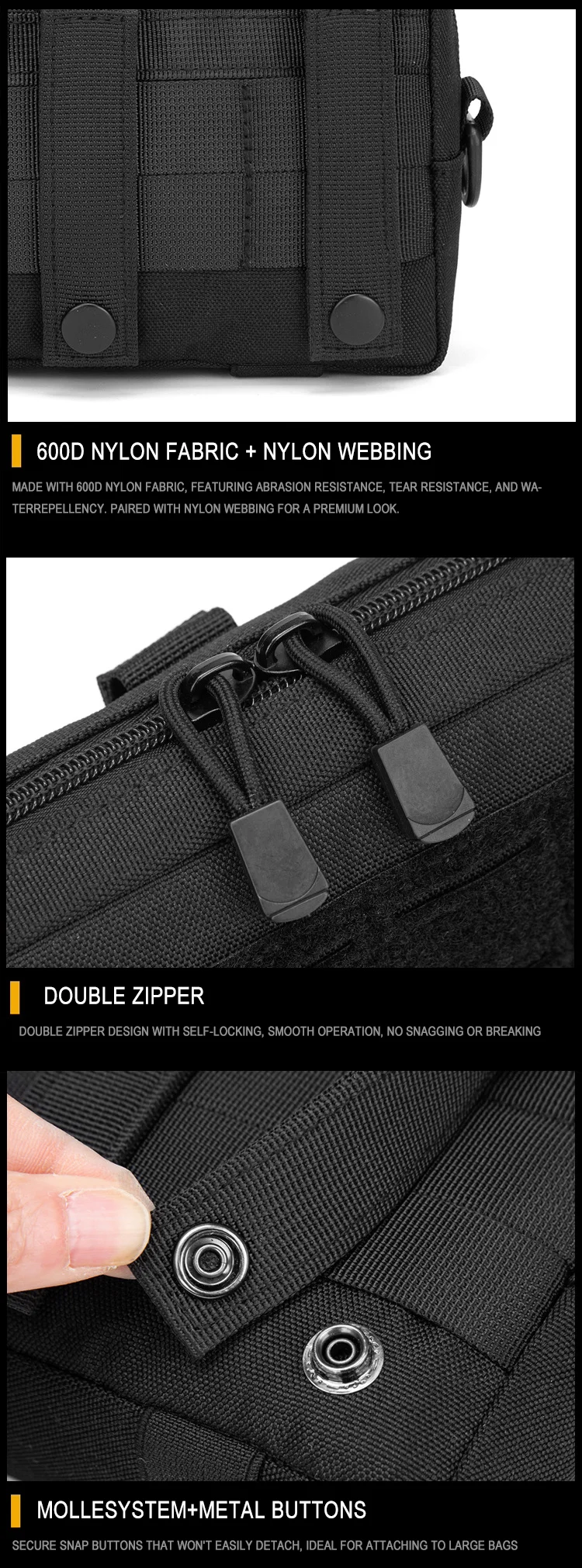Molle Admin Pouch Utility EDC Werkzeugtasche Jagdtasche Horizontale modulare Tasche Brust Hüfttasche EMT Organnier Tasche für den Außenbereich – Detail 6